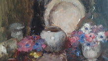 Charger l&#39;image dans la galerie, Tableau Nature morte, huile/carton, Marcelle Blum Ecole Belge,  Still-life Painting
